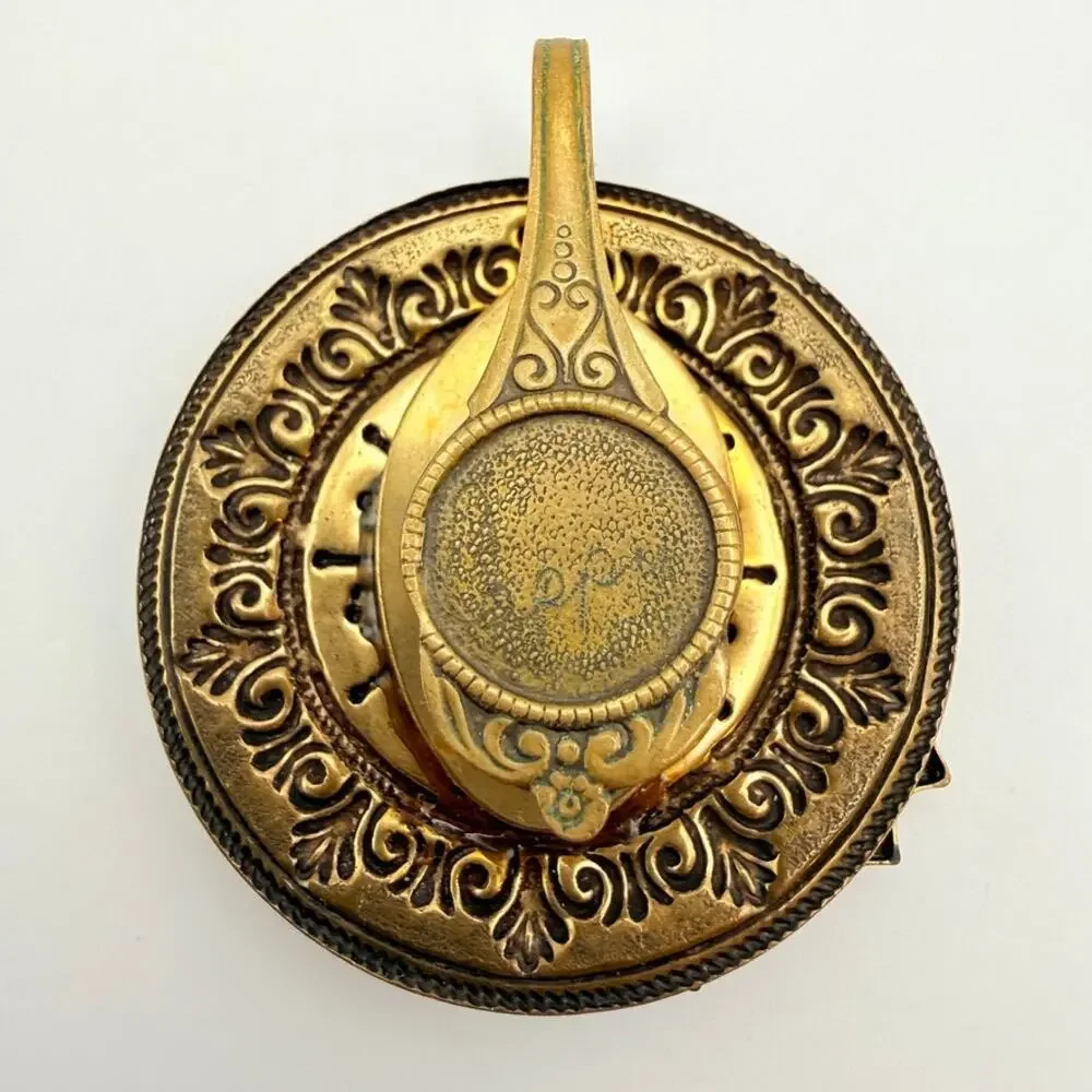 Signed Cappy Vtg Sunflower Butterfly Concho Clip Brass Silver Western Cowboy